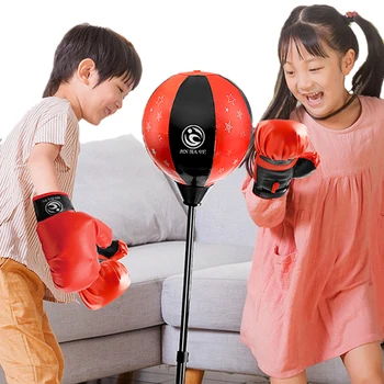 

Kids Boxing Gloves Kit Punching Bag Decompression Sandbag Toy Set Training Kids Equipment Indoor Toy Children Fun Playing Game