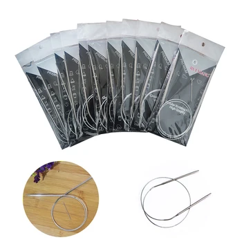 

80cm Extended Ring Needles Knitting Circular Needle Sets Stainless Steel Handle Ring Pin Needlework for Sweater Gloves Tools