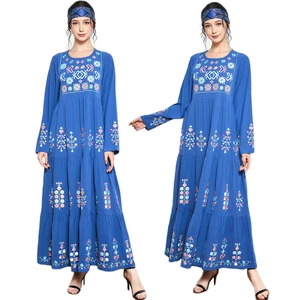 Abaya Dubai Kaftan Turkish Jilbab Muslim Women Embroidery Maxi Dress Loose Gown Islamic Clothing Turkish Caftan Ramadan Eid Robe