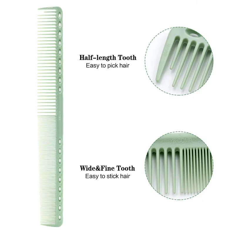 10 типов профессиональных парикмахерские для Стрижки гребень серии Y6 хвост расческа ABS Материал Укладка волос расческа зеленого цвета