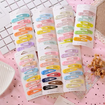 

10pcs Cute BB Clip Children's Hairpin Macarons Cute Color Hair Clip Head Jewelry Water Drop Clip Headdress Hair Accessories