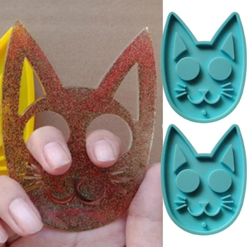 

DIY Cat Key Chain Casting Silicone Mould Crafts Decoration Keychain Pendant Making Tools Crystal Epoxy Resin Mold