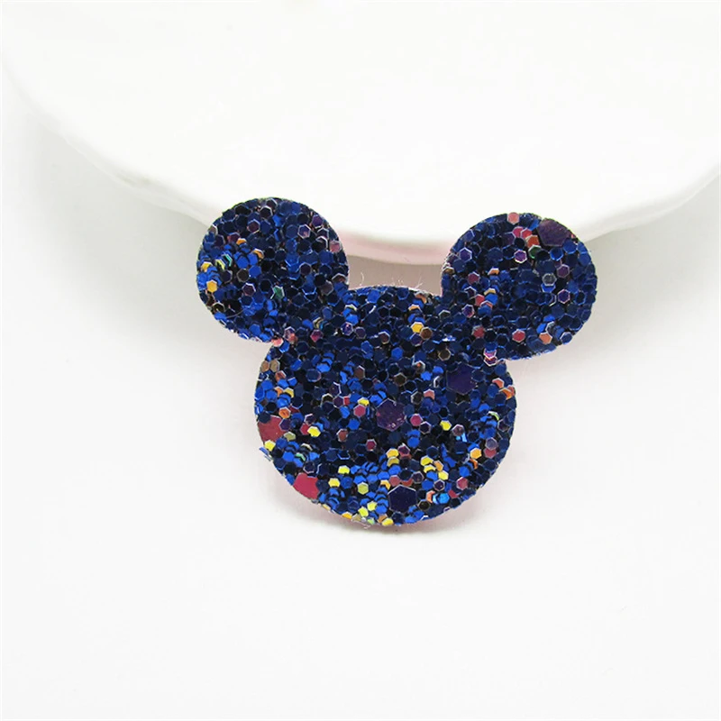 20-100Pcs Glitter Stars/Heart/Crown Patches Appliques DIY Craft Supplies Basteln Kids Hair Pin Accessories Material Ornaments - Цвет: Sapphire Mickey