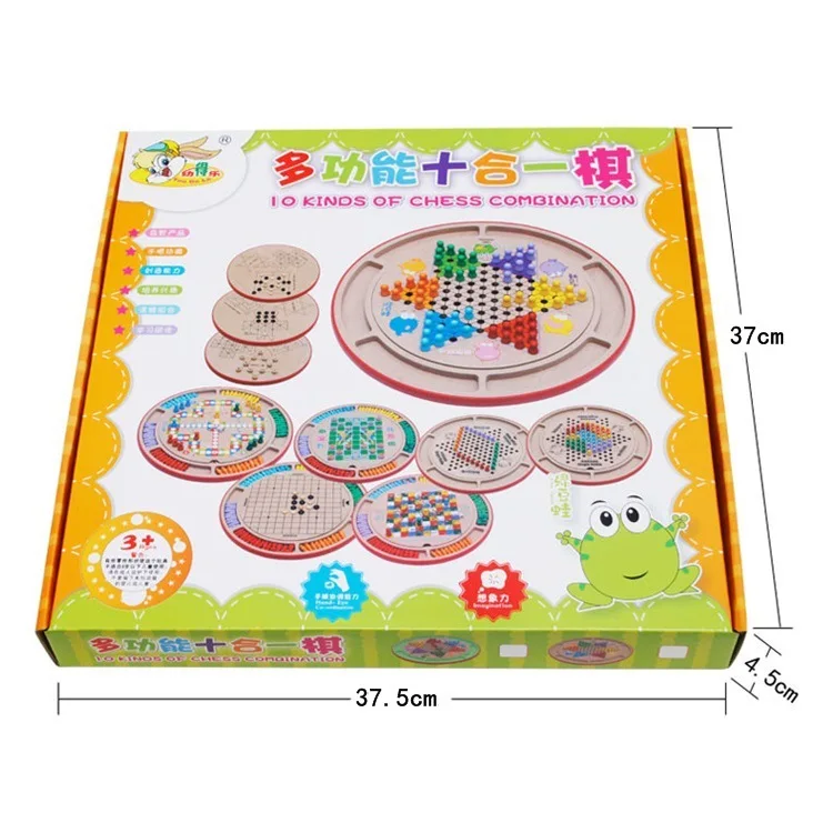 

Wooden Ten One Checkers Aeroplane Chess Parent And Child Desktop Children'S Educational Early Childhood Wooden Toy