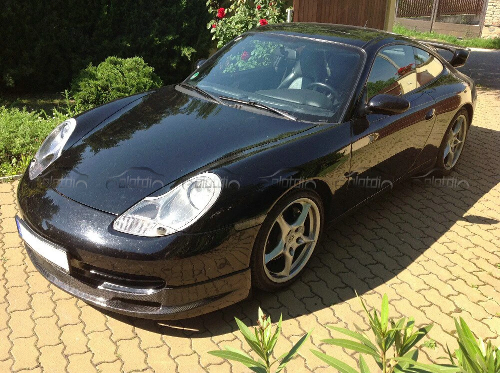 Передняя губа для Porsche 996 911 Carrera 1999-2001 настоящий бампер из углеродного волокна спойлер сплиттеры
