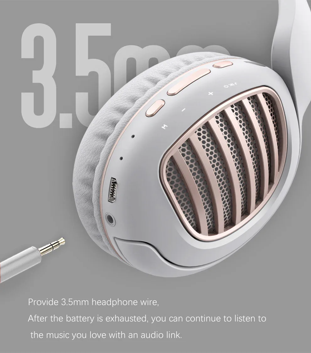 NoEnName Over wireless Bluetooth Gaming Headset High Fidelity Open Back Design Head mounted sports fold headphones With headset
