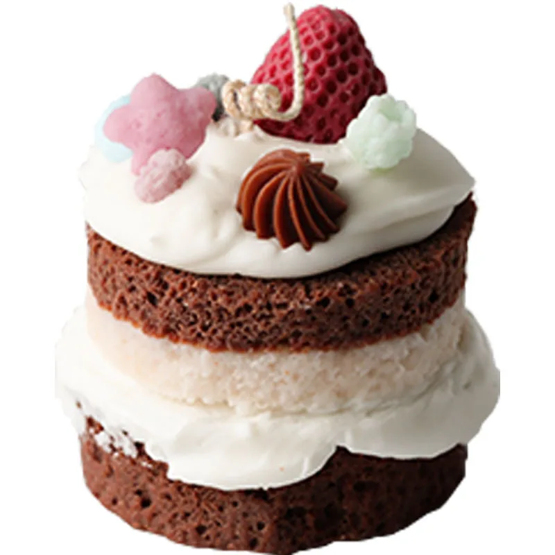 Creative Simulation Fluffy Cake Pastry Dessert Bread Silicone Mold Baking Mousse Chocolate Aroma Candle Mold