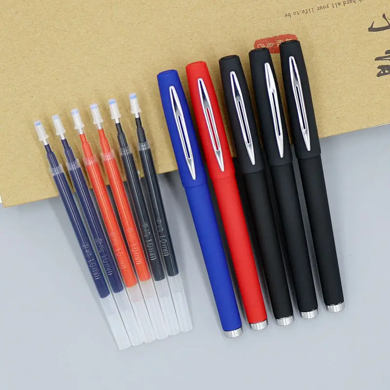 

3+10pcs 0.5 0.7 1.0mm Gel Pen Student Black Signature Large-capacity Refill Calligraphy Pen