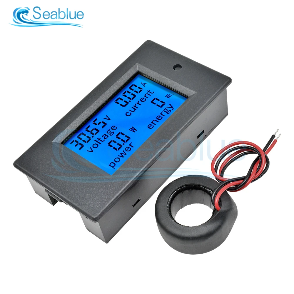 Ac80-260v dc6.5 ~ 100 V 20 A 50 A 100 A Panel Display Volt Amp Power Watt Mètre LCD