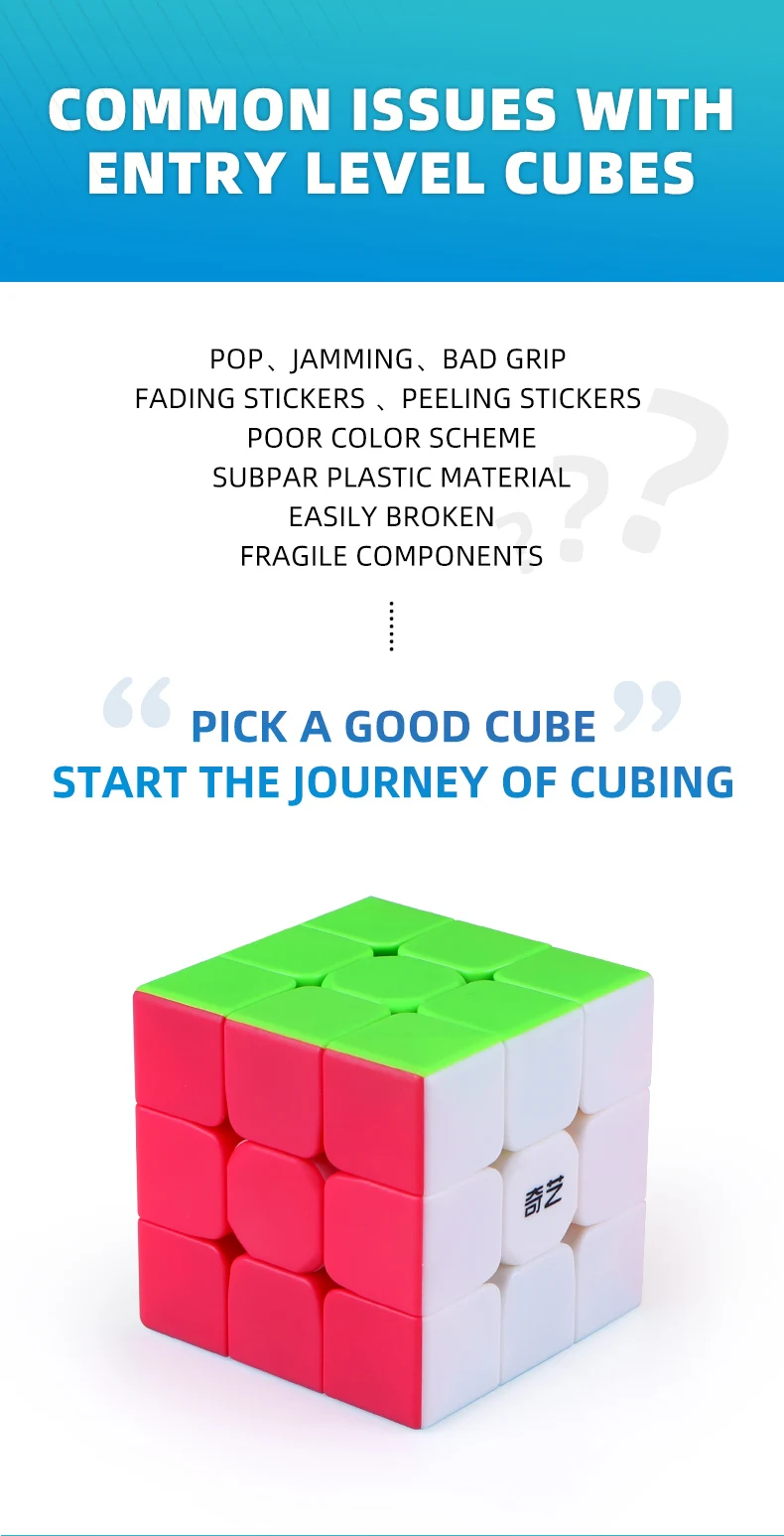 QiYi воин S 3x3x3 Скорость Magic Cube Stickerless Куб Головоломка Развивающие Cubo Magico, обучающие игрушки