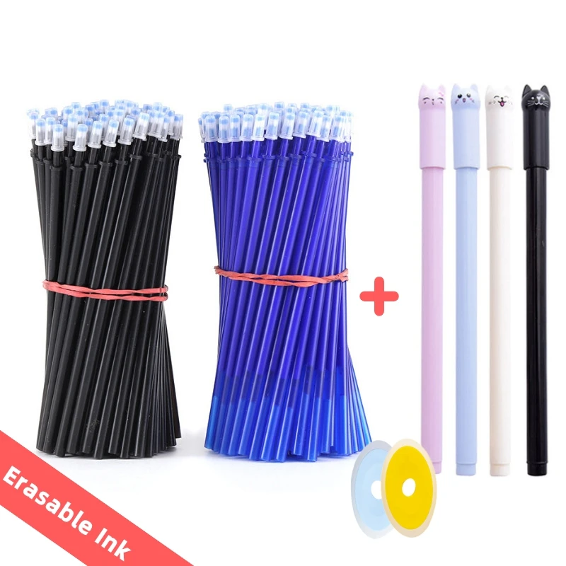 Juego de recambios de bolígrafos de gel borrables, herramientas de escritura lavable, mango mágico, de 0,5mm, papelería para la escuela, 25 unidades