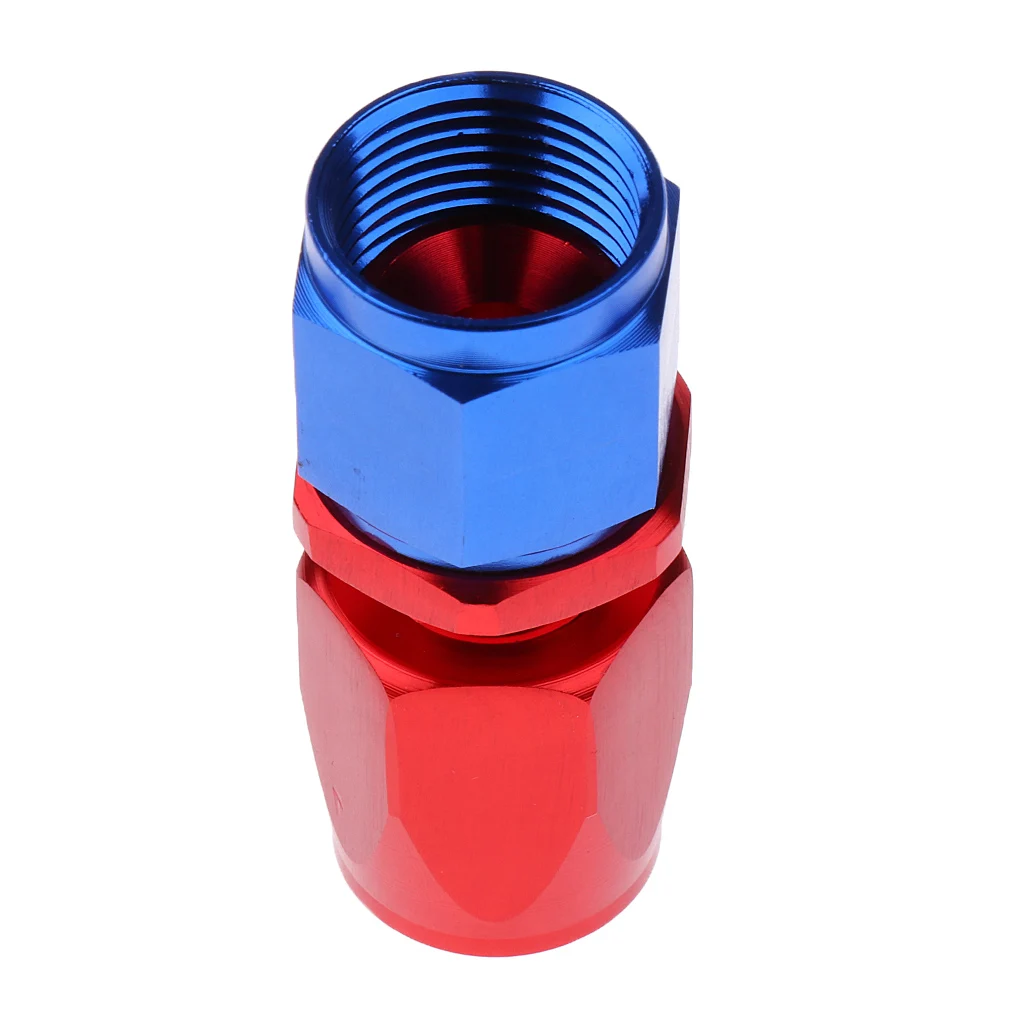 Universal AN-8 Swivel Aluminum Fuel Pump Air Line Hose End Blue And Red