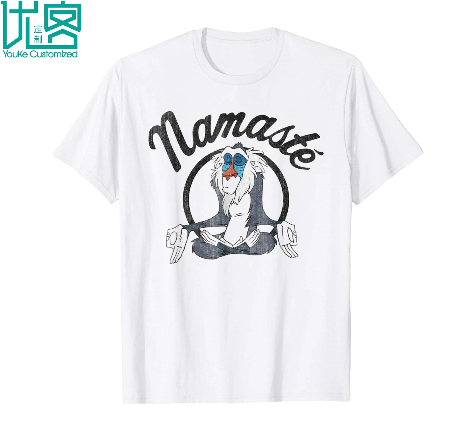 

Gildan Brand Lion King Rafiki Namaste Graphic T Shirt 2019 Summer Men's Short Sleeve T-Shirt