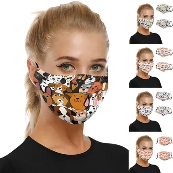

1PC Printed Mask Universal Dust-Proof And Smog-Washable Face Cover For Adults In Europe And America Large Stock Dropshipping