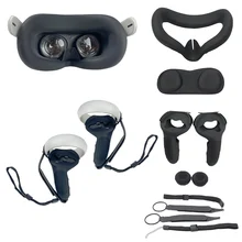 For Oculus Quest 2 VR Accessories Protective Cover VR Touch Controller Case with Knuckle Strap Handle Grip for Oculus Quest 2