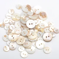 100pcs/lot real Natural shell buttons 10mm/15mm/20mm 2-hole flat mother of pearl buttons thick button free shipping SHELL006 1