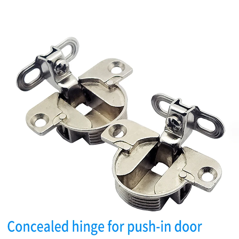 Cabinet door hinge silver inner push door hidden corner door hinge small side spring hardware furniture hinge