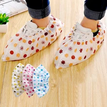 Дышащая Нетканая Крышка для обуви с принтом, утолщенная домашняя противоскользящая обувь и ботинки, закрывающая закрытую крышку для защиты пола