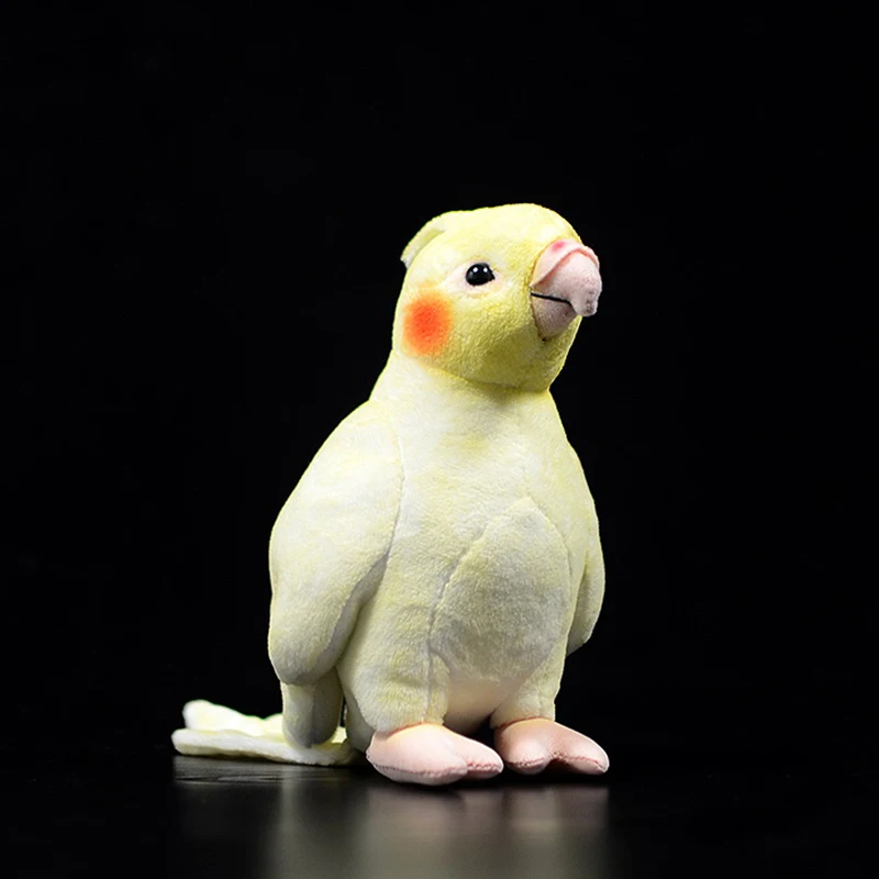 Yellow Реалистичные Желтые Плюшевые игрушки Cockatiel маленькие очень мягкие настоящая жизнь попугай птица мягкие игрушки в подарок на день рождения для детей - Цвет: Yellow