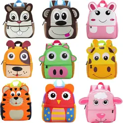 Плюшевый Рюкзак с животными для маленьких детей, сумка для школы и детского сада с 3D рисунком