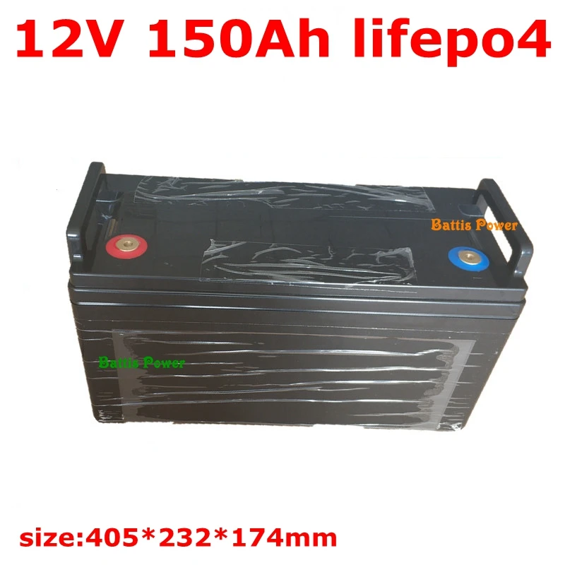 12 В 150AH Lifepo4 батарея водонепроницаемый BMS 4S 12,8 В для тележки для гольфа ATV солнечное хранилище автодомов лодки Инвертор+ 10А зарядное устройство