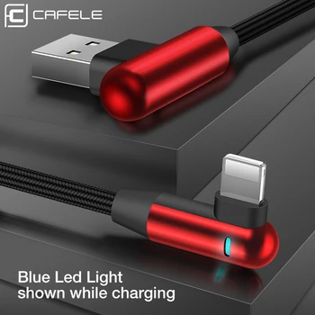 

Cafele 90 Degree LED Lighting USB Cable for iPhone 11 pro X Xr Xs Max 8 7 6s Plus Mobile Gaming USB Charger Cable for iPhone