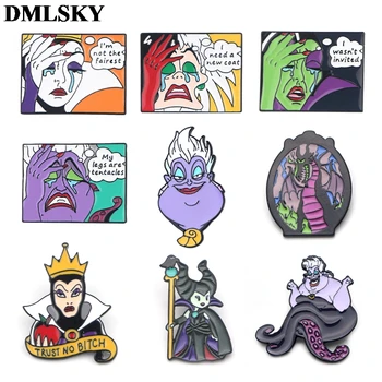 

DMLSKY Octopus Ursula Evil Queen Metal Enamel Brooches And Pins Collection Lapel Pin Badge Collar jewelry M4200