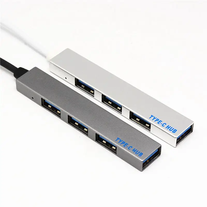 AAAE Top-4 в 1 usb-хаб type-C USB-C адаптер с 4 USB 3,1 порт для Macbook Pro T-809A серебристый