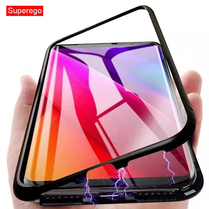 Металлический магнитный чехол Superego для iPhone 7 8 6 6S Plus из закаленного стекла на