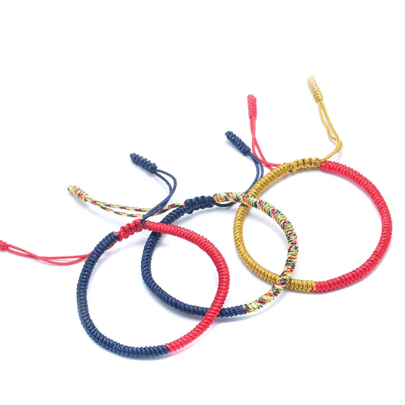 Multicolor Thread Bracelet Tibetan Buddhism Love Lucky Charm for Women Men Handmade knot Rope bracelet jewelry