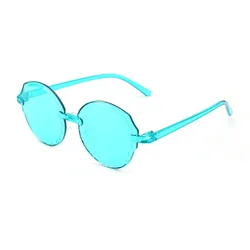 New One Piece Round 9 Colors Boys Girls Rimless Sunglasses Children Gradient Gafas Sun Glasses Kids Oculos Child Eyewear