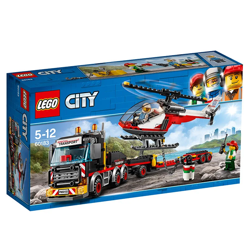 LEGO City Series 60183 Heavy Duty Helicopter Freight Truck Lego Inserted Building Blocks Toy Gift