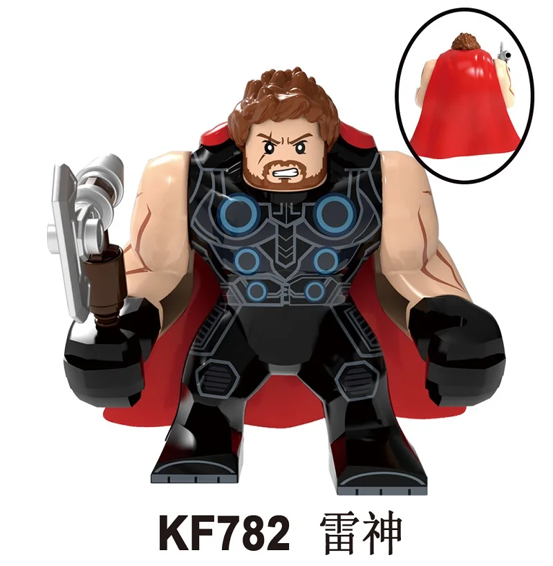 KF782 20pcs No Box 20 штук, строительные блоки, кирпичи, большие фигурки, Черная пантера, Флас, Супермен, Тор, Человек-паук, модель для детей, Dollos, Подарочные игрушки KF6077 - Цвет: KF782 20pcs No Box