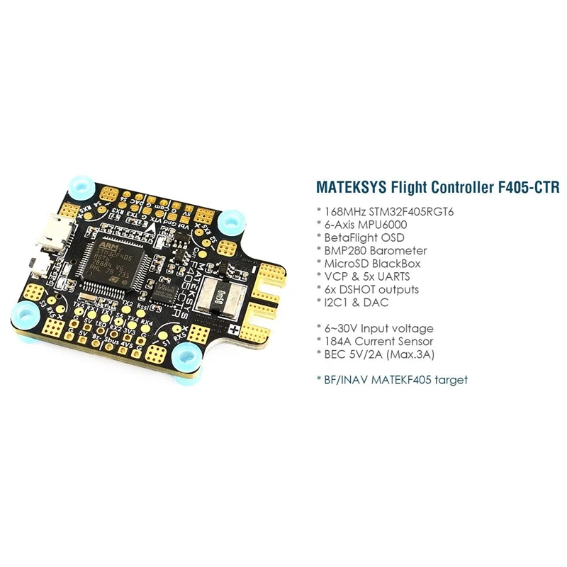 BetaFlight F405-CTR Контроллер полета встроенный PDB OSD 5 V/2A BEC ток Сенсор для дрона с дистанционным управлением