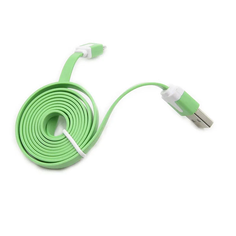 2atest 1 метр длинный плоский micro USB кабель каво Micro Usb Android зарядный кабель многоцветный для Redmi Note 5 4 Pro