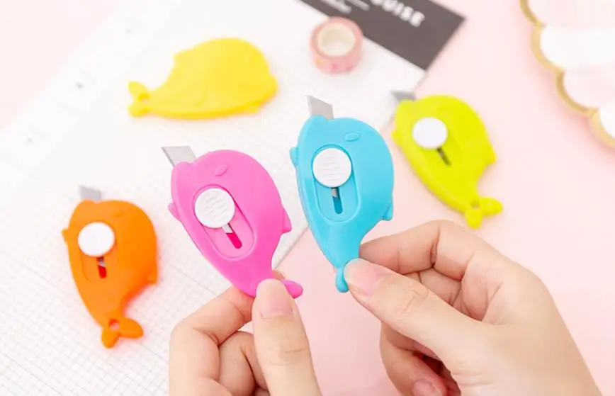 1 шт. нож для рыбы Kawaii Канцелярские Принадлежности Детские ремесла универсальный нож Канцелярские Принадлежности для студентов ремесло принадлежности для детского сада