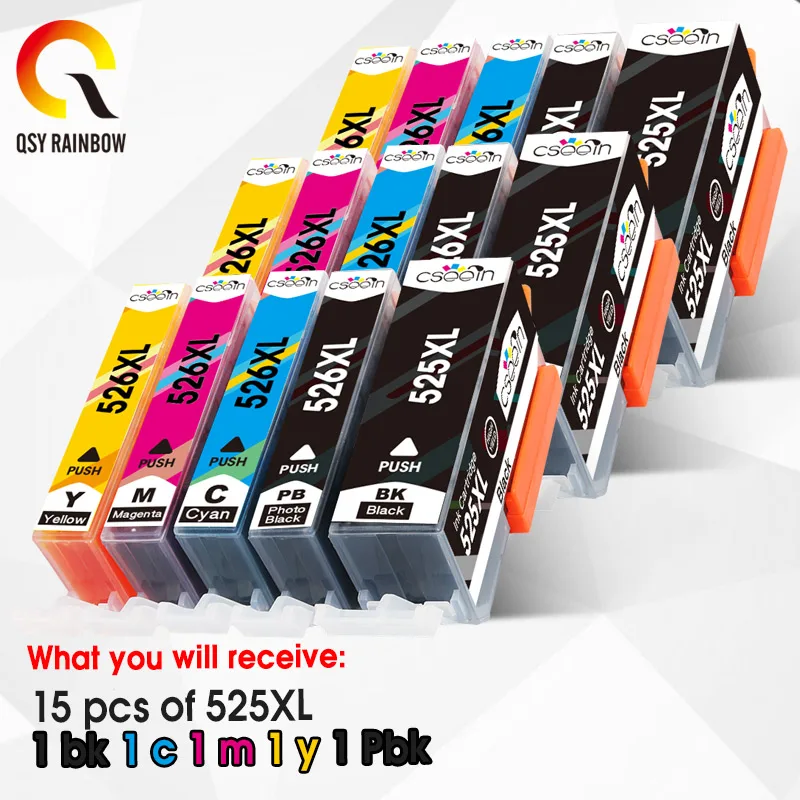 QSYRAINBOW для Canon PGI 525 CLI 526 чернильный картридж принтера принтерам PIXMA IP4850 IP4950 IX6550 MG5150