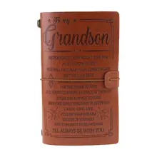 

Vintage Engraved Faux Leather Journal Notebook Diary to Grandson Granddaughter