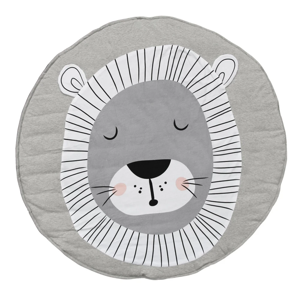 Melange De Coton Pepiniere Facile A Nettoyer Sol Doux Lavable Antiderapant Ramper Pad Tapis Animal Imprimer Bebe Enfants Rond Jeu Couverture Tapis De Jeu Aliexpress