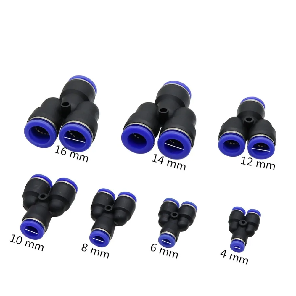 no logo WSF-Adapters Size : 14mm 14mm 1pc 3 Way Port Y Shape Air Pneumatic 12mm 8mm 10mm 6mm 4mm OD Hose Tube Push in Gas Plastic Pipe Fitting Connectors Quick Fittings 