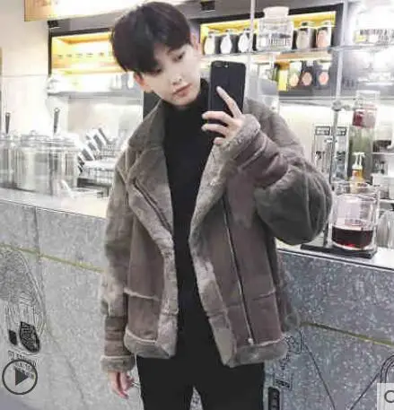 brown S-3XL Новая зимняя мужская Одежда модное плюшевое Стеганое пальто шуба из искусственного меха кролика Женская Корейская Свободная Повседневная хлопковая стеганая куртка - Цвет: brown