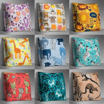 

Cartoon Animal Zebra Double Side Print Cushion Cover Polyester Decorative for Sofa Seat Soft Throw Pillow Case Cover 45x45cm