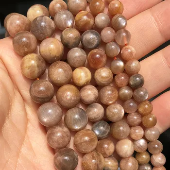 

Natural Sunstone Beads Round Gem Loose Spacer Beads for DIY Jewelry Making Bracelet Necklace Accessories 15''Strands 6 8 10mm
