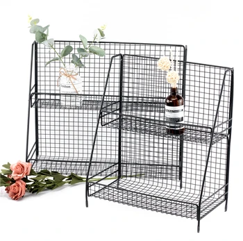 

Iron Art Makeup Organizer Two-Layers Jewelry Box Cosmetic Organizer Makeup Box Lipstick Makeup Storage Bathroom Table Organizer