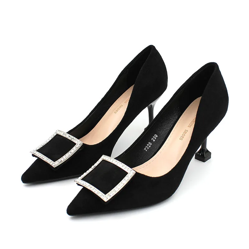 

2019 OL fashion Brand Design Women shoes New Luxury Crystal Pointed Toe High Heels Party Shoes Ladies Shoes Wedding Shoes