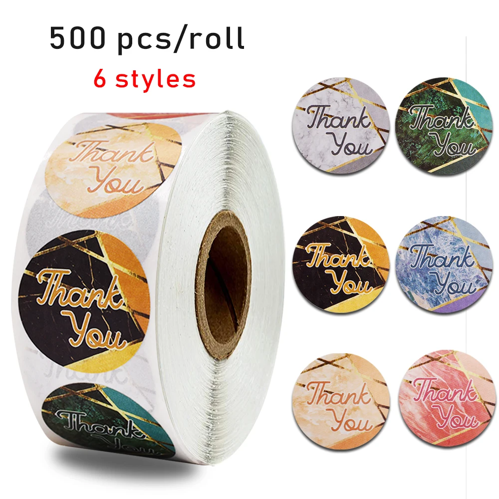 

6 styles round marble pattern seal label sticker holiday wedding decoration sticker scrapbook stationery stickers
