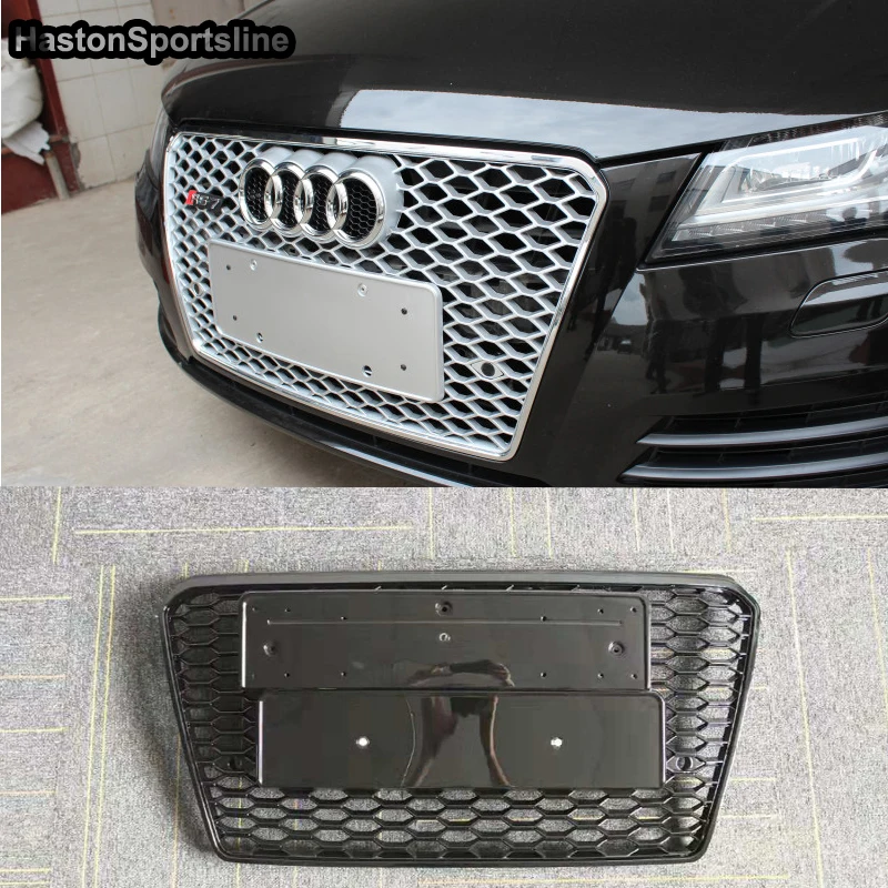 Стайлинг автомобиля 2012 ~ 2015 A7 RS7 Sline черная эмблема передний бампер решетка для Audi