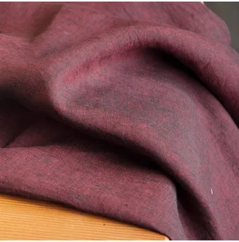 

High quality flax fabric Sand red color tissu High grade skirt Cheongsam robe shirt dress material