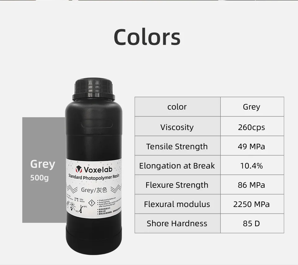 voxelab resine colors