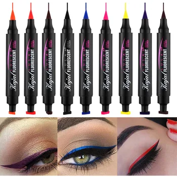 

Fluorescent Waterproof Liquid Eye Liner Long Lasting Smudgeproof Quick Dry Double Head Liquid Eyeliner SSwell